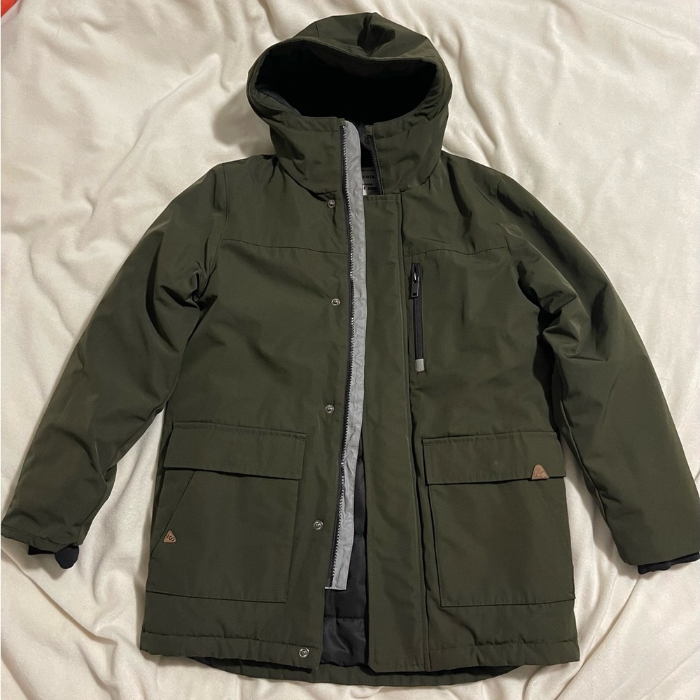 Uniqlo Green Performance Jacket with Stand-up Collar
